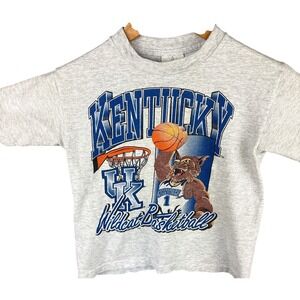 Vintage 90s Kentucky Wildcats Youth 10-12 Single Stitch Basketball T-Shirt